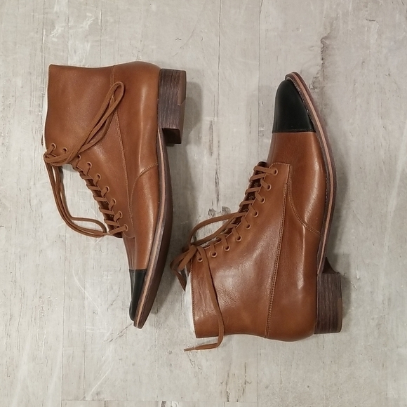 💕THE GREAT💕 The Cap Toe Boxcar Boot ~ Hickory Brown/Black 10 NWT - Picture 10 of 16